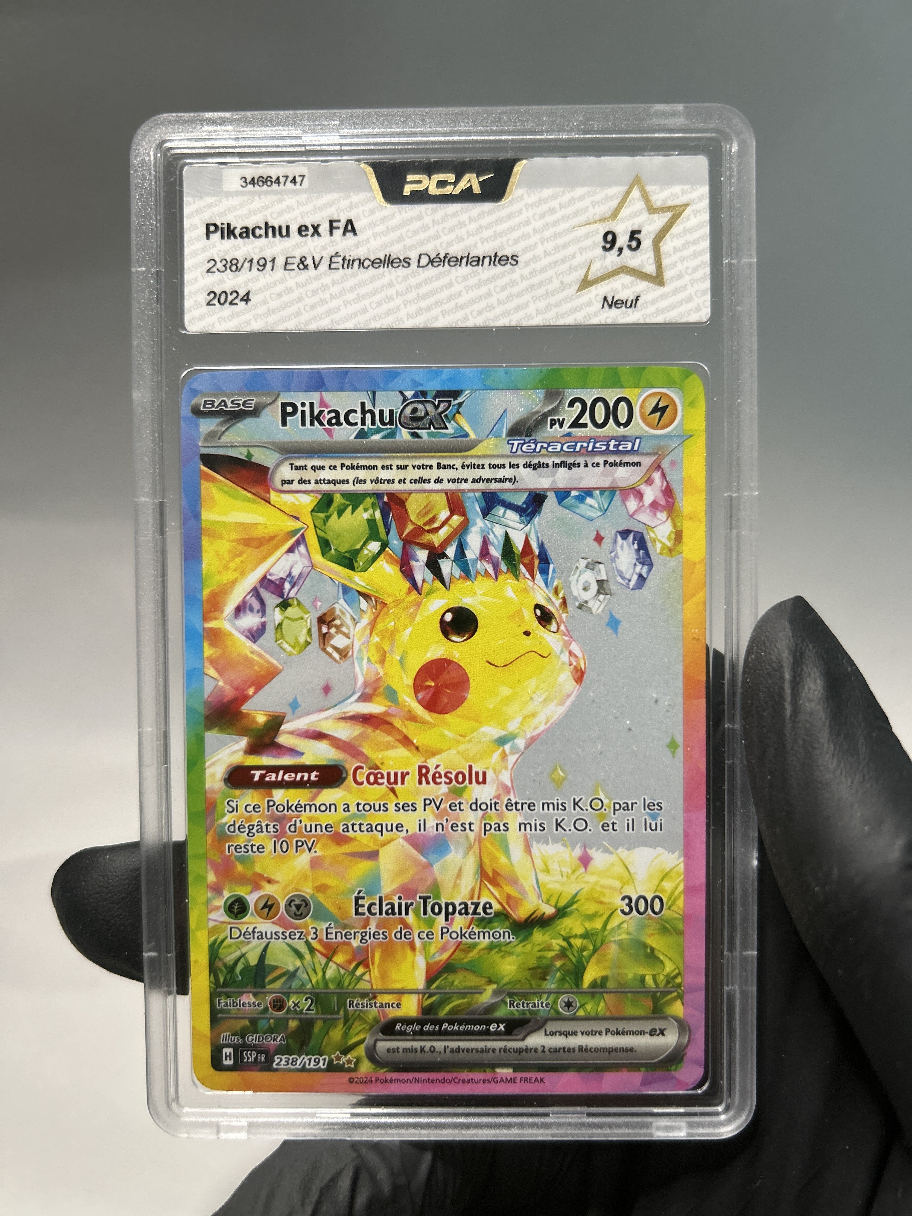 Pikachu-ex 238/252 PCA 9,5